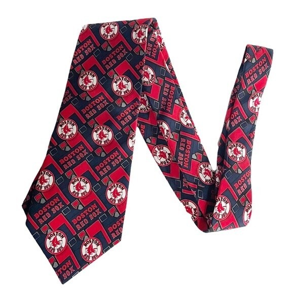 Boston Red Sox MLB 100% Silk Necktie Men’s Licensed Sports Baseball Tie - Picture 1 of 6